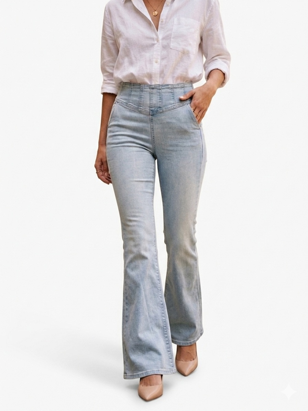 Sofia vergara melissa flare jeans size 2 light blue